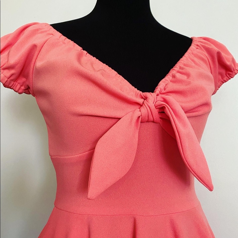 Pinup Girl Clothing Pinup Couture Natalie Dress in salmon crepe